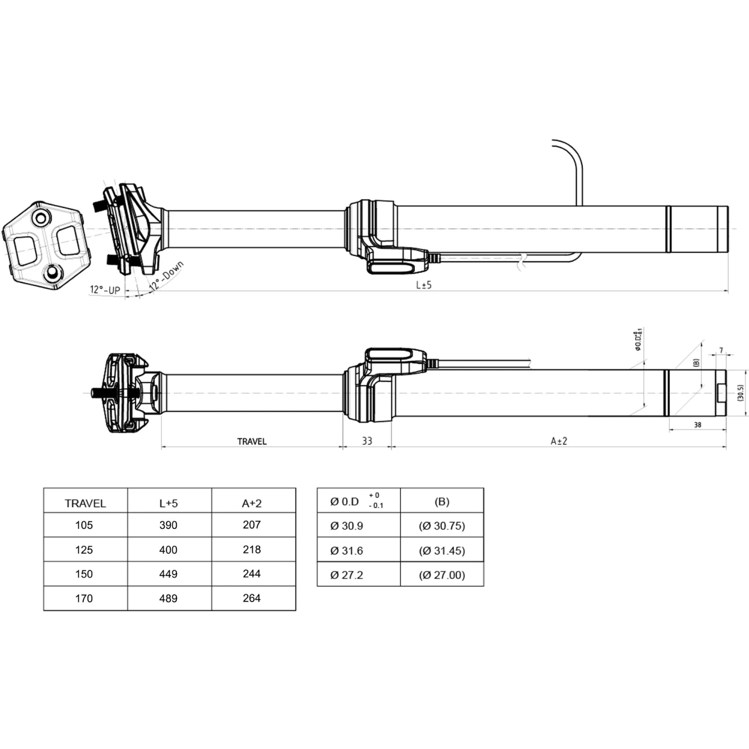 Brand-X Ascend II Dropper Seatpost 6 Brand-X Ascend II Dropper Seatpost - Image 6