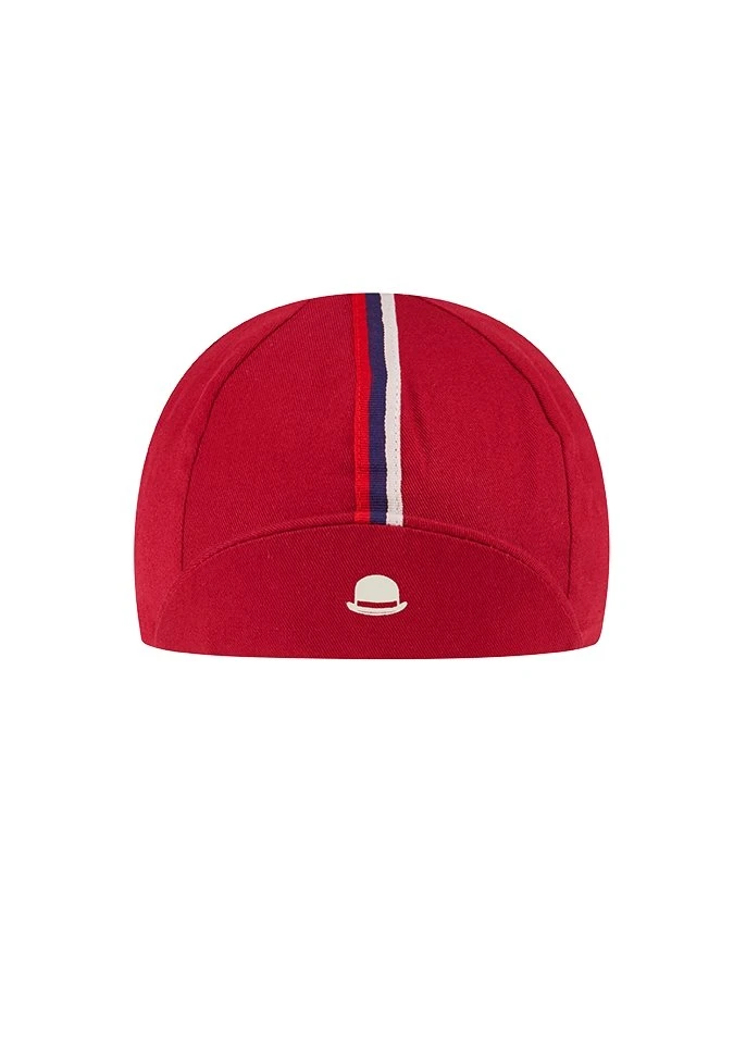 Chapeau! Cotton Cap Striped Grosgrain - Devon Red 3 Chapeau! Cotton Cap Striped Grosgrain - Devon Red - Image 3
