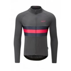 Chapeau! Men's Tempo 2 Thermal Long Sleeve Jersey Hoop Stripe - Carbon