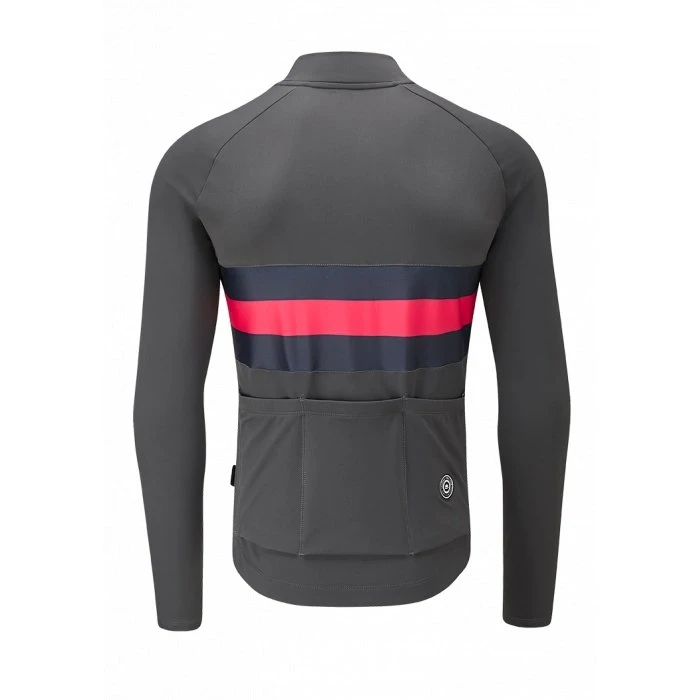Chapeau! Men's Tempo 2 Thermal Long Sleeve Jersey Hoop Stripe - Carbon 3 Chapeau! Men's Tempo 2 Thermal Long Sleeve Jersey Hoop Stripe - Carbon - Image 3