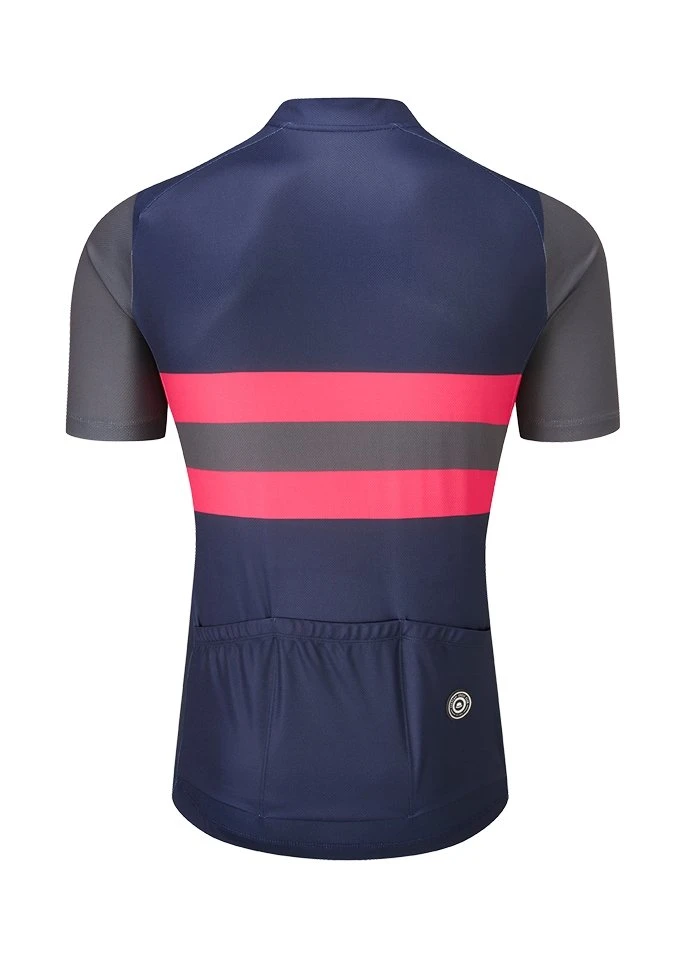 Chapeau! Mens Tempo Jersey Block Stripe - Deep Ocean / Hot Pink 3 Chapeau! Mens Tempo Jersey Block Stripe - Deep Ocean / Hot Pink - Image 3