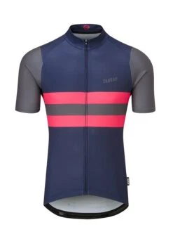 Chapeau! Mens Tempo Jersey Block Stripe - Deep Ocean / Hot Pink