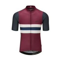 Chapeau! Men's Tempo Short Sleeve Jersey Block Stripe - Wine/Midnight