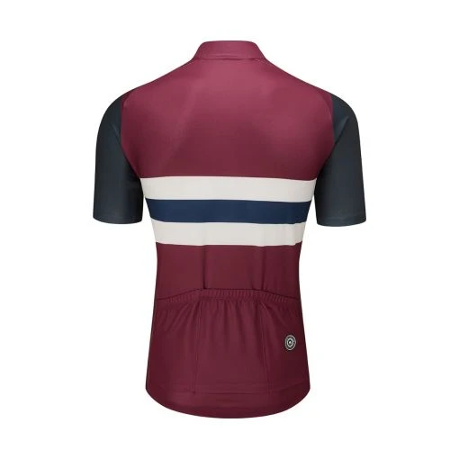 Chapeau! Men's Tempo Short Sleeve Jersey Block Stripe - Wine/Midnight 3 Chapeau! Men's Tempo Short Sleeve Jersey Block Stripe - Wine/Midnight - Image 3