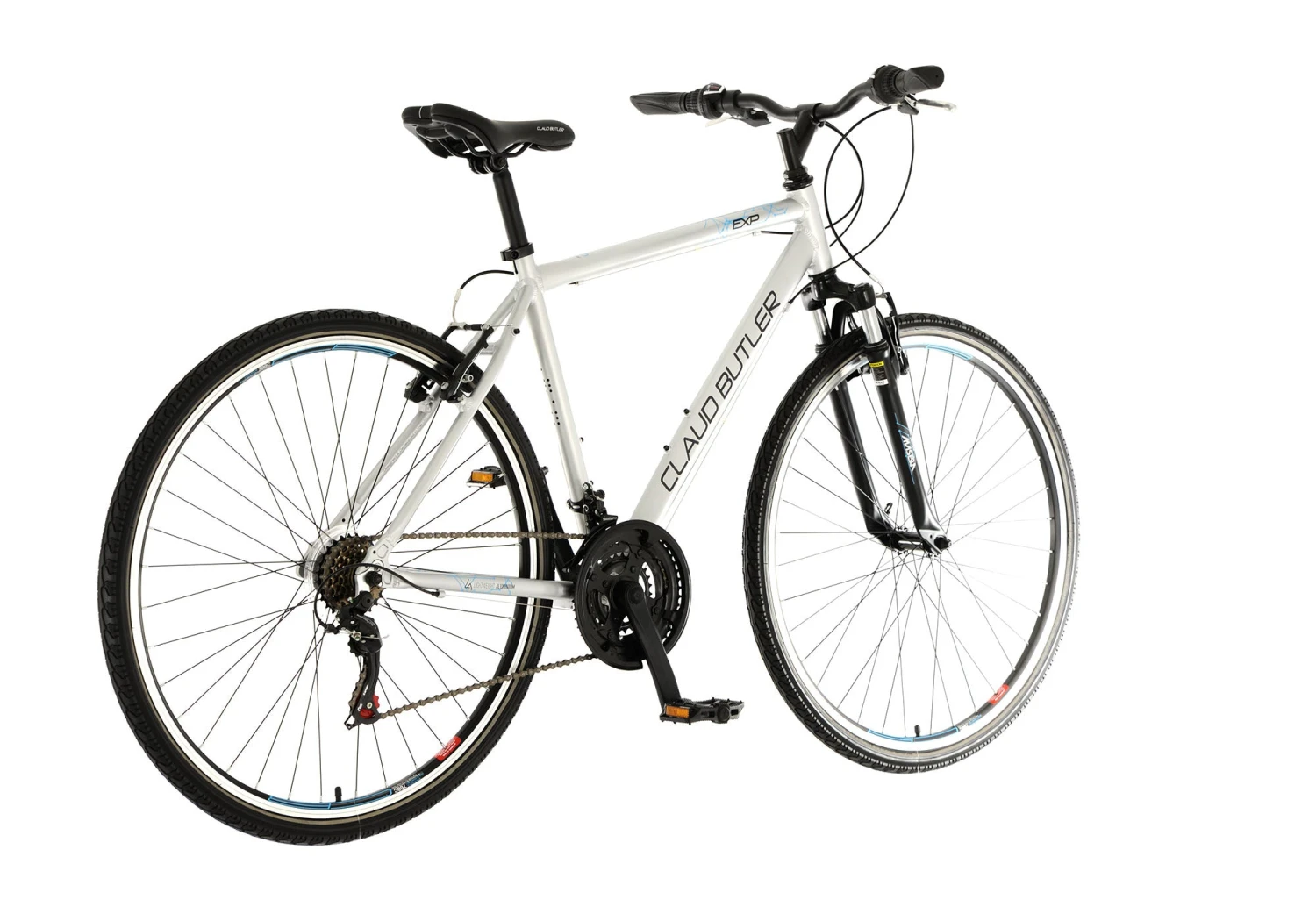 Claud Butler Explorer 2022 Mens Hybrid Bike Large - Silver 2 Claud Butler Explorer 2022 Mens Hybrid Bike Large - Silver - Image 2