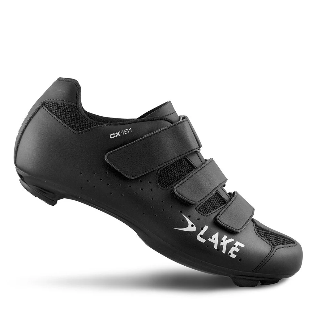 Lake CX161 Road Cycling Shoe With Velcro Closure - Black 1 Lake CX161 Road Cycling Shoe With Velcro Closure - Black