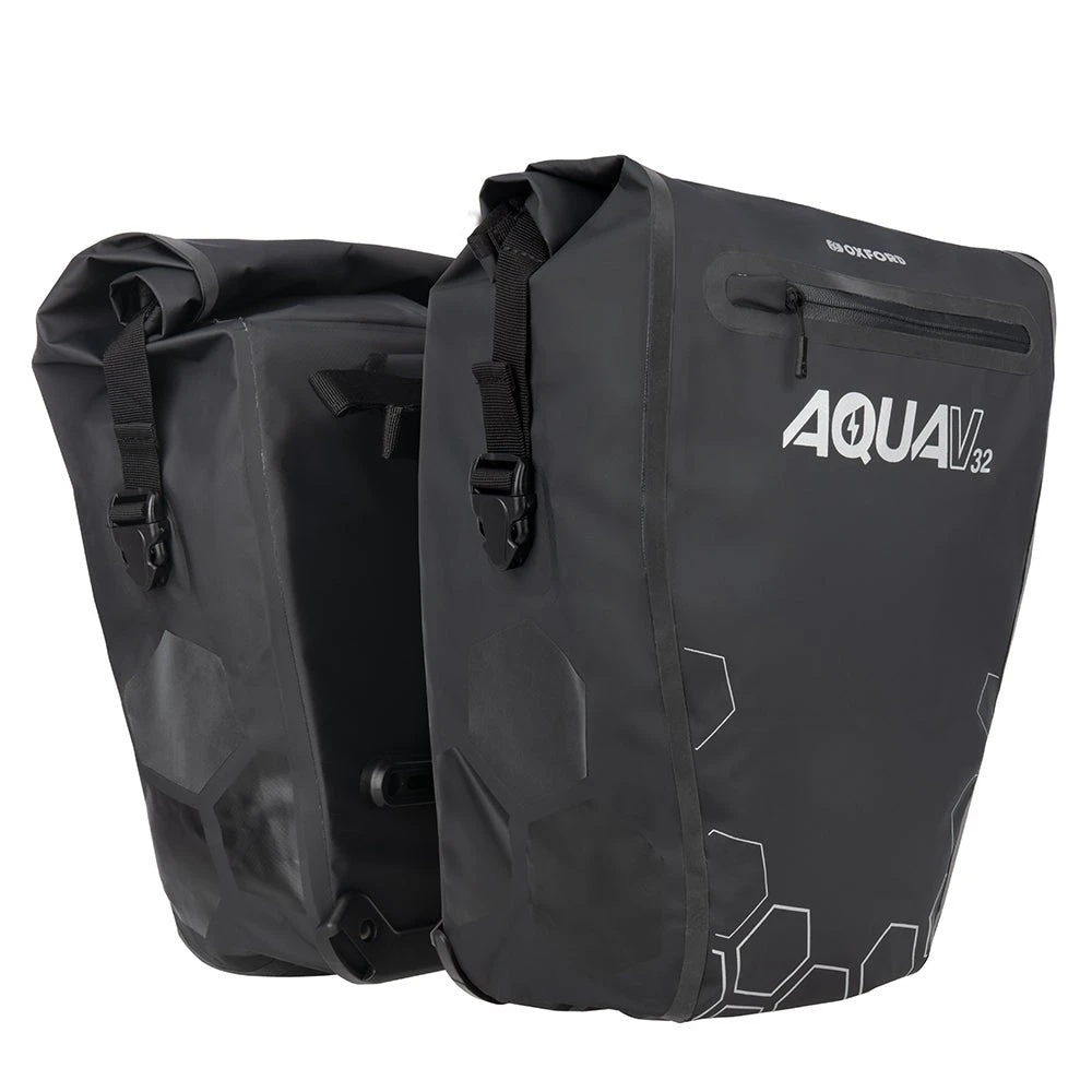 Oxford Aqua V 32 Double Pannier Bag Black 2 Oxford Aqua V 32 Double Pannier Bag Black - Image 2