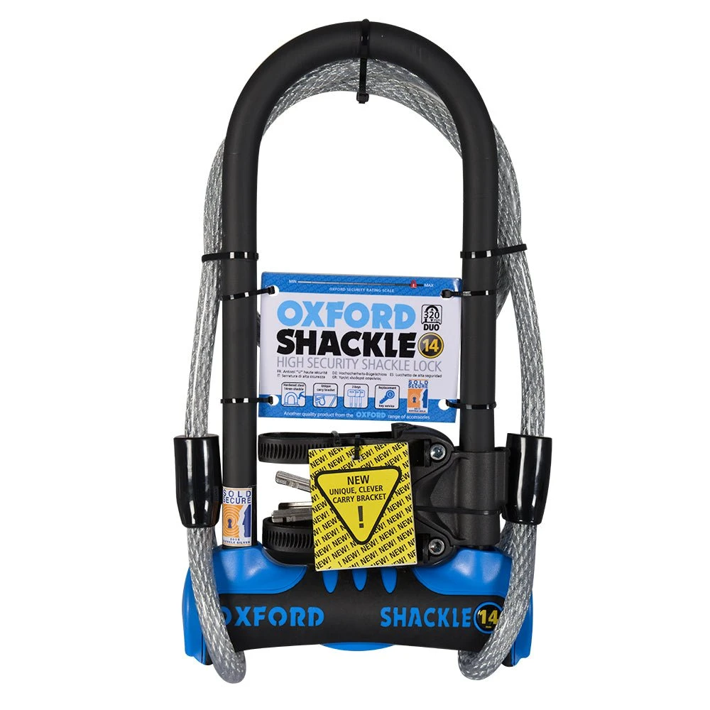 OXFORD Shackle 14 Duo 320mm X 177mm U-Lock Blue 1 OXFORD Shackle 14 Duo 320mm X 177mm U-Lock Blue