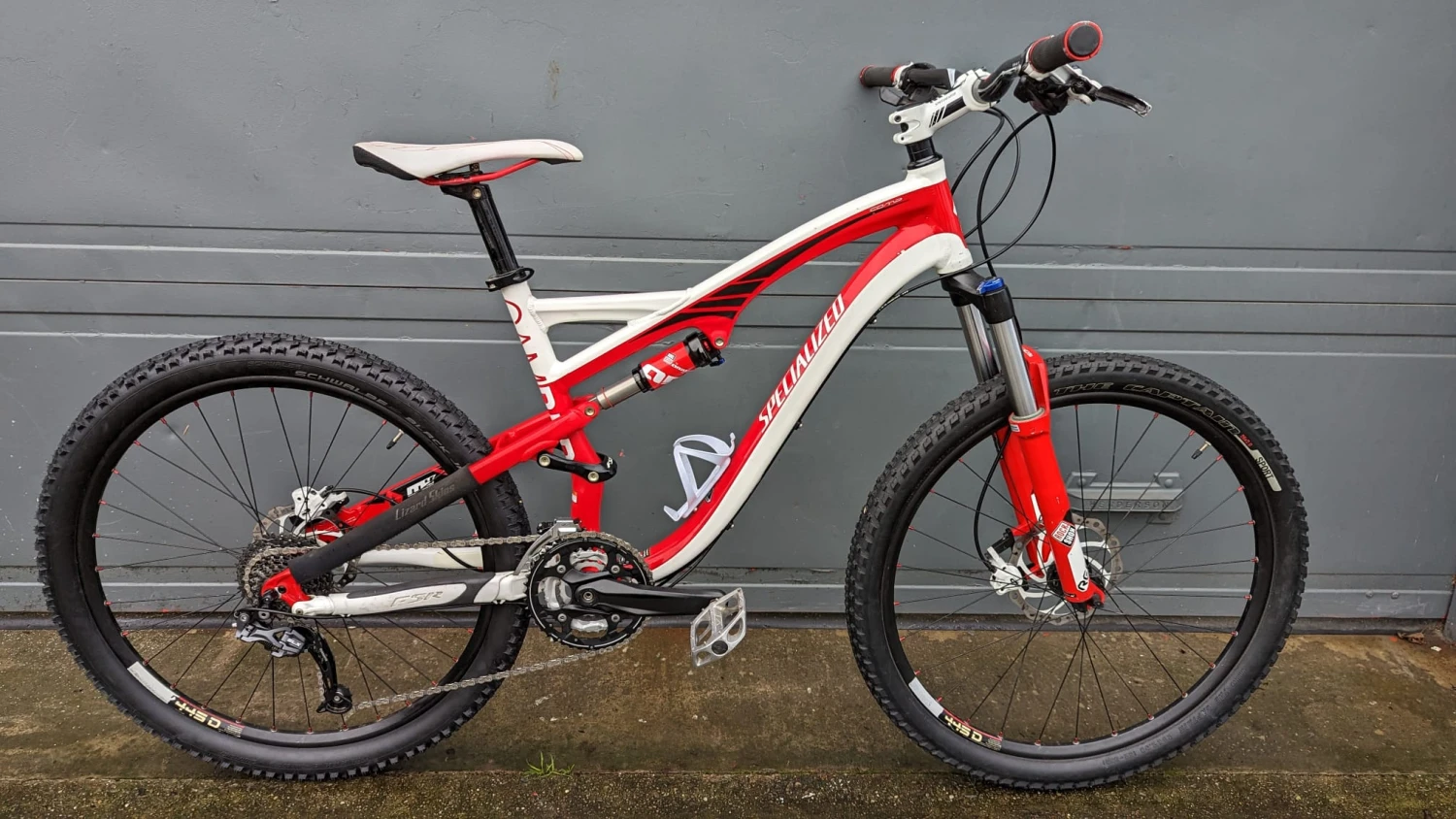 Preloved Specialized Camber FSR Full Suspension MTB Red/White Medium