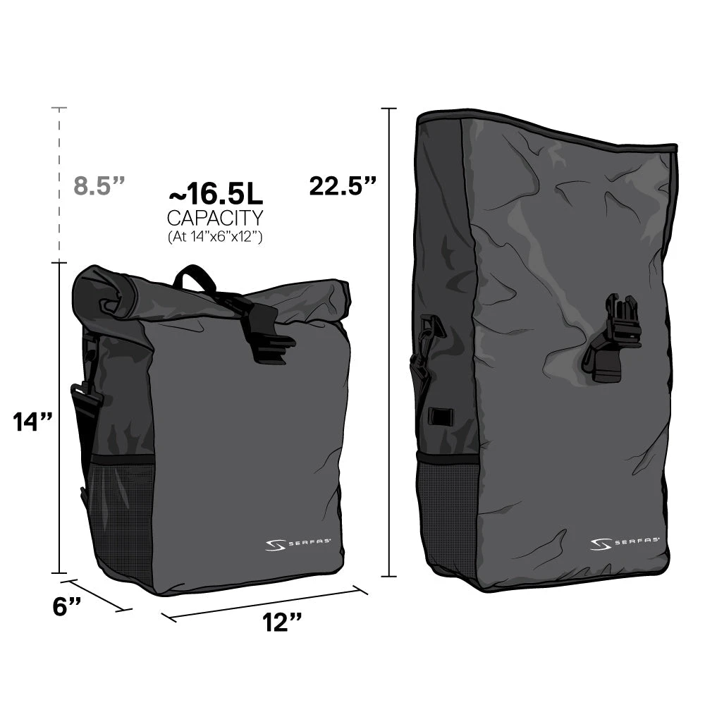 Serfas PB-1 Pannier Single Bag 4 Serfas PB-1 Pannier Single Bag - Image 4