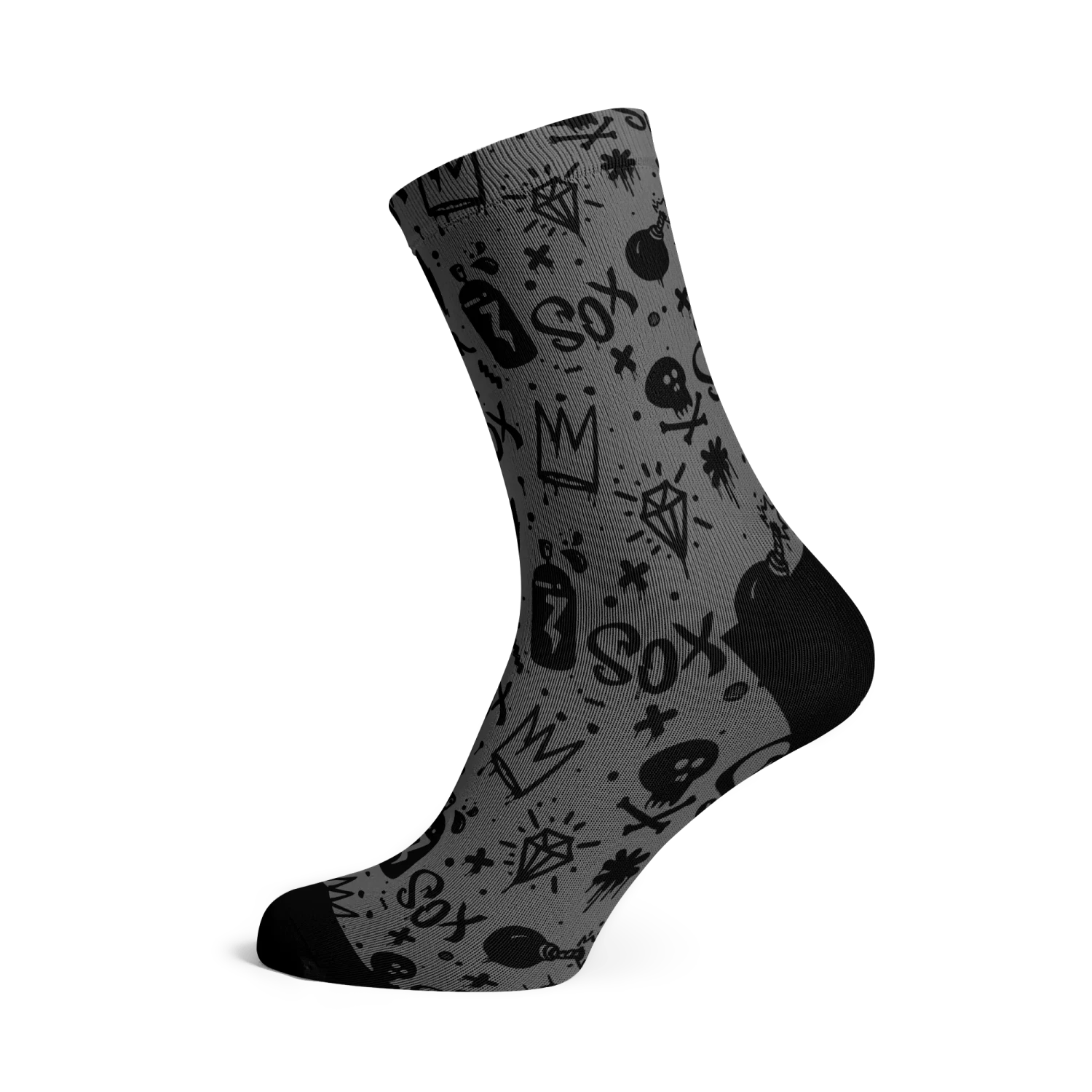 SOX Footwear - Doodle Grey Socks 1 SOX Footwear - Doodle Grey Socks